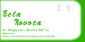 bela novota business card